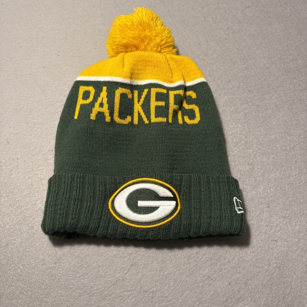 Vintage NFL Green Bay Fleece Lined Packers Winter Hat Beanie Unisex‎ Adult
